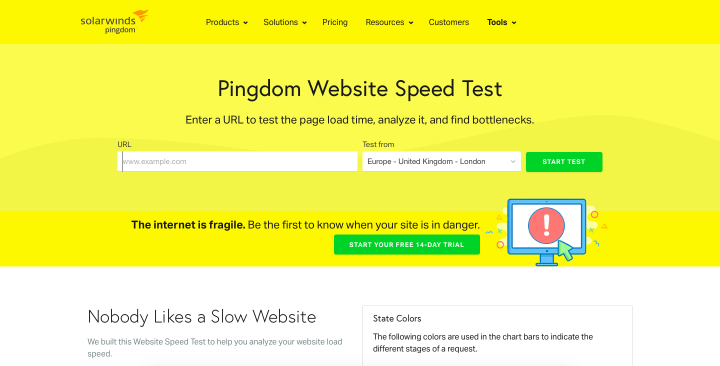 Pingdom Tools website